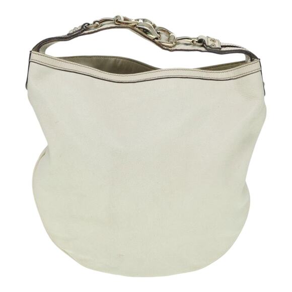 GUCCI Horsebit Shoulder Bag Leather Beige Gold - Picture 13 of 16